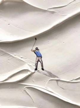  de - Golf Sport par Couteau à palette detail2 art mural minimalisme